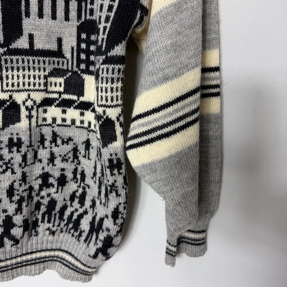 Vintage Westmorland Knit 100% Wool Sweater City Neutrals Crewneck Size Large *O - Picture 12 of 14